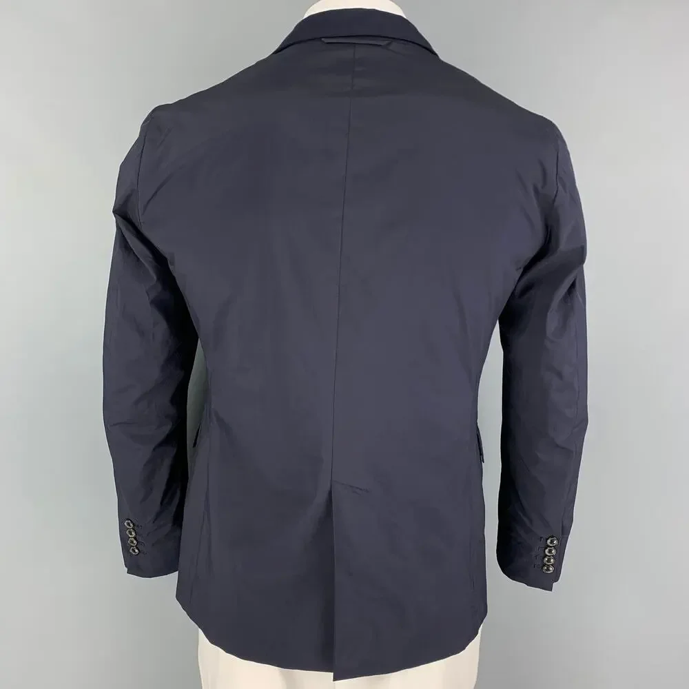 NVY by NICK WOOSTER Size L Navy Mixed Patterns Single Breasted Sport Coat